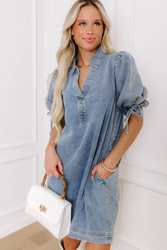 Bistro Hangout Denim Mini Dress sold by Impressions