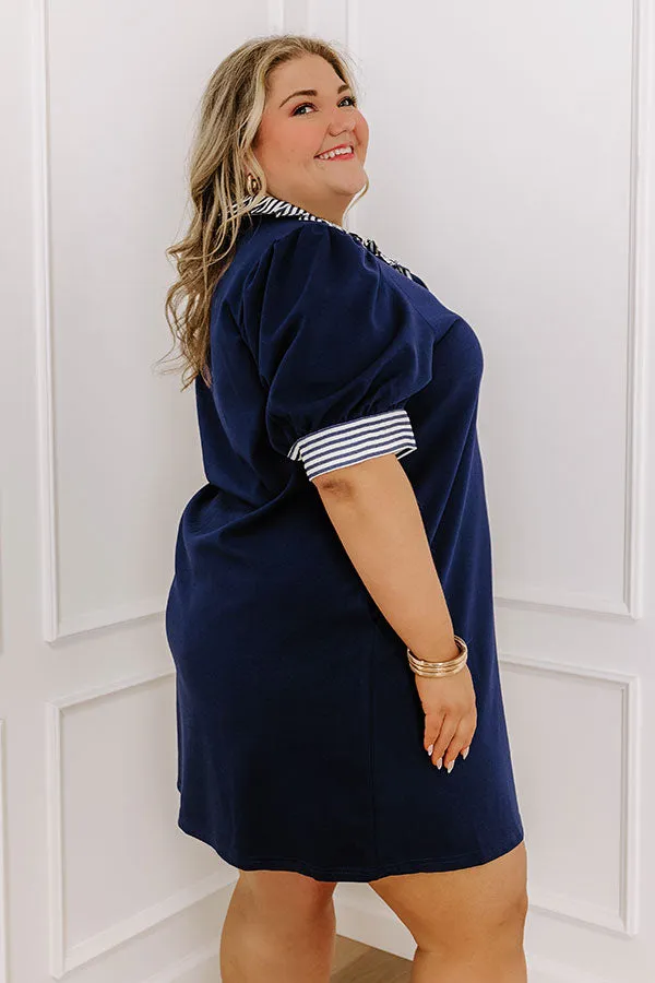 Yacht Club Livin' Mini Dress in Navy Curves sold by Impressions product image thumbnail 3
