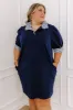 Yacht Club Livin' Mini Dress in Navy Curves sold by Impressions