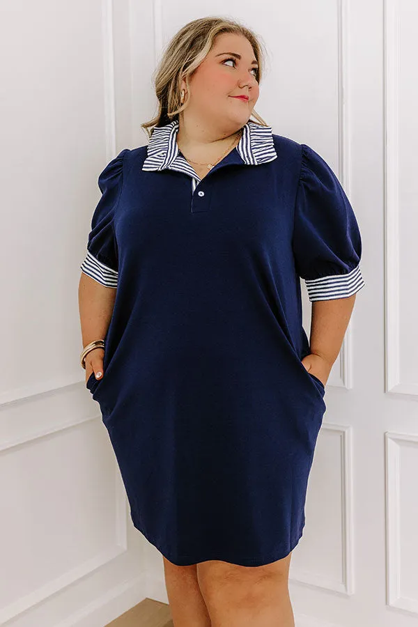 Yacht Club Livin' Mini Dress in Navy Curves sold by Impressions product image thumbnail 4