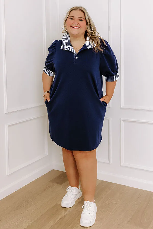 Yacht Club Livin' Mini Dress in Navy Curves sold by Impressions