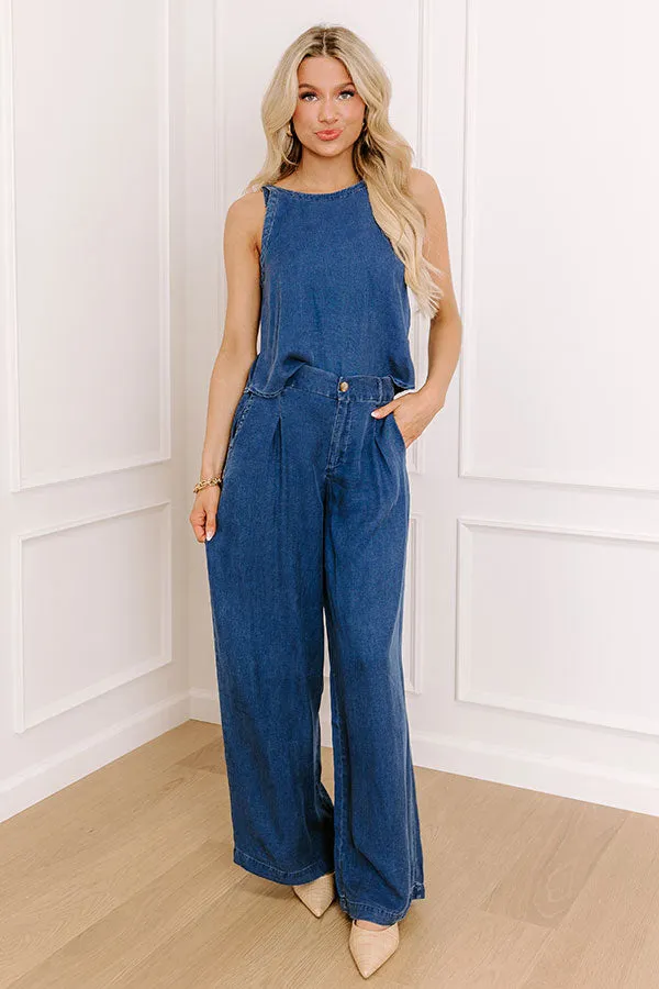 Cool Energy High Waist Chambray Wide Leg Pants sold by Impressions