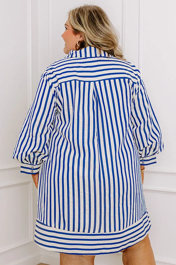Charleston Charm Stripe Mini Dress in Sapphire Curves sold by Impressions product image thumbnail 3