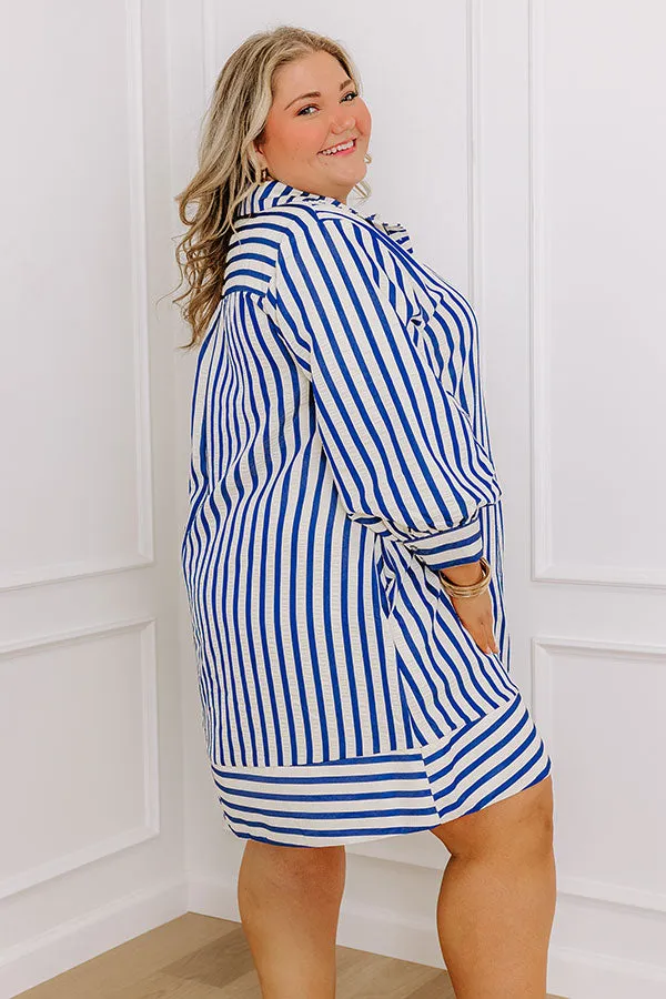 Charleston Charm Stripe Mini Dress in Sapphire Curves sold by Impressions product image thumbnail 2