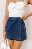 The Jane High Waist Denim Skort in Dark Wash sold by Impressions