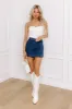The Jane High Waist Denim Skort in Dark Wash sold by Impressions