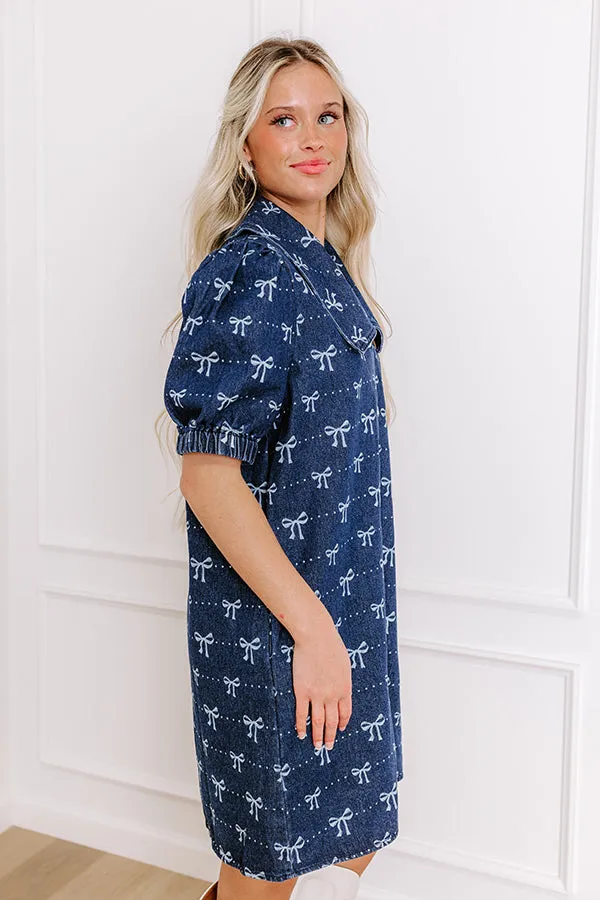 Charming Moment Denim Mini Dress in Dark Wash sold by Impressions product image thumbnail 4