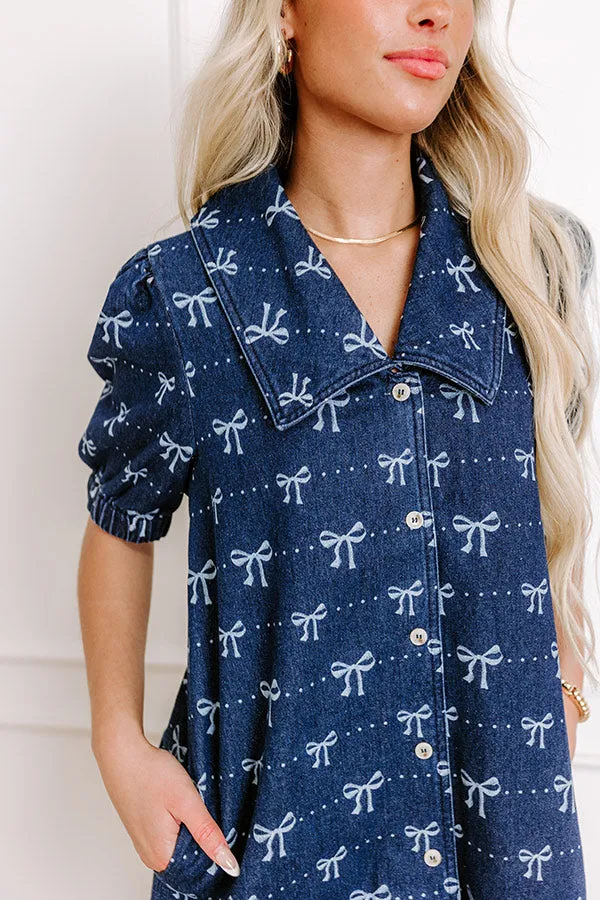 Charming Moment Denim Mini Dress in Dark Wash sold by Impressions product image thumbnail 2