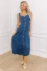 Caught Your Glance Chambray Midi Dress sold by Impressions