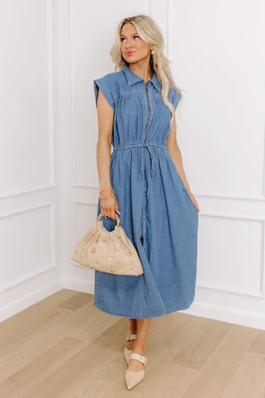Honeysuckle Dreams Chambray Midi Dress sold by Impressions