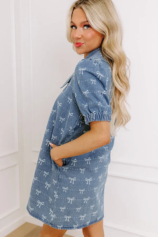 Charming Moment Denim Mini Dress in Light Wash sold by Impressions product image thumbnail 5