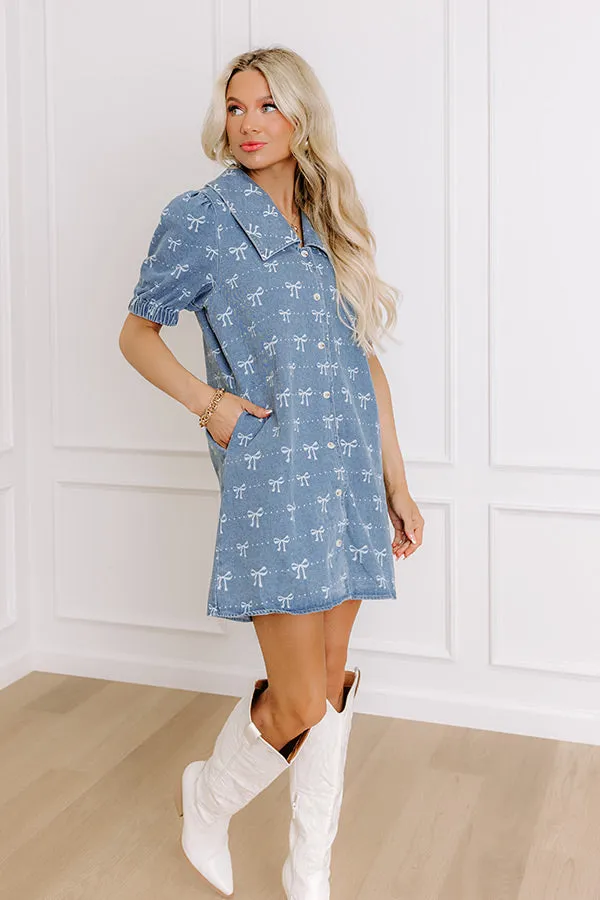 Charming Moment Denim Mini Dress in Light Wash sold by Impressions product image thumbnail 2