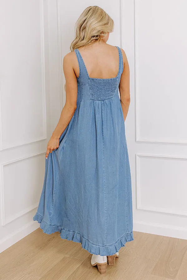 Sunshine On The Mind Chambray Maxi Dress sold by Impressions product image thumbnail 5