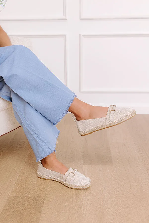 The Ellie Espadrille Flat in Oatmeal sold by Impressions