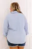 Chic Harvest Knit Henley Top in Sky Blue Curves sold by Impressions