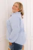 Chic Harvest Knit Henley Top in Sky Blue Curves sold by Impressions