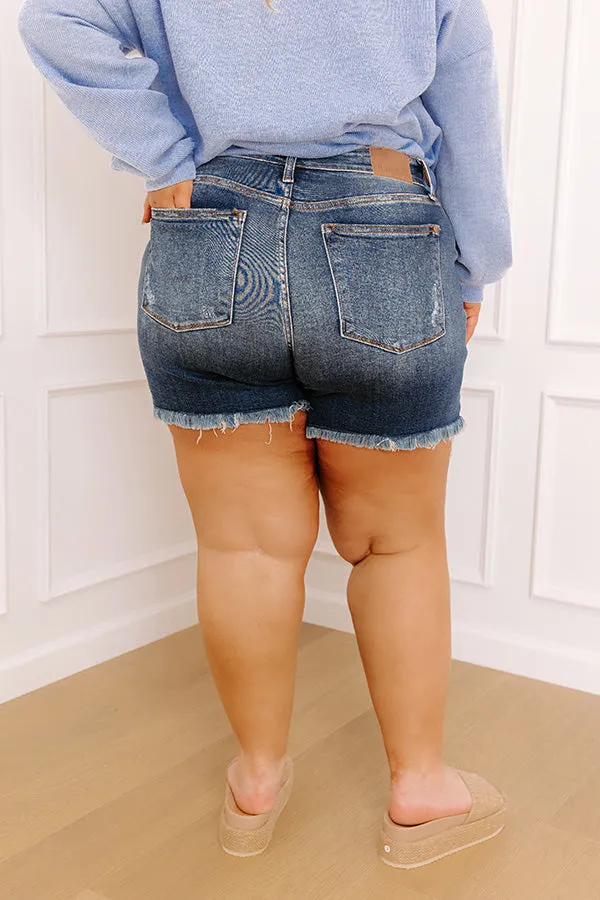 JUDY BLUE Oakley Midrise Distressed Shorts Curves sold by Impressions product image thumbnail 5