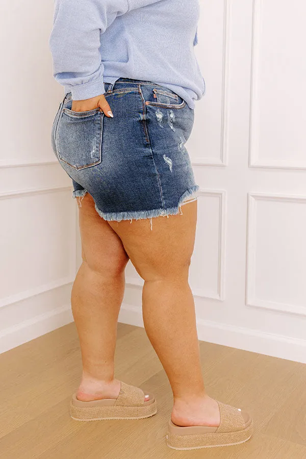 JUDY BLUE Oakley Midrise Distressed Shorts Curves sold by Impressions product image thumbnail 2