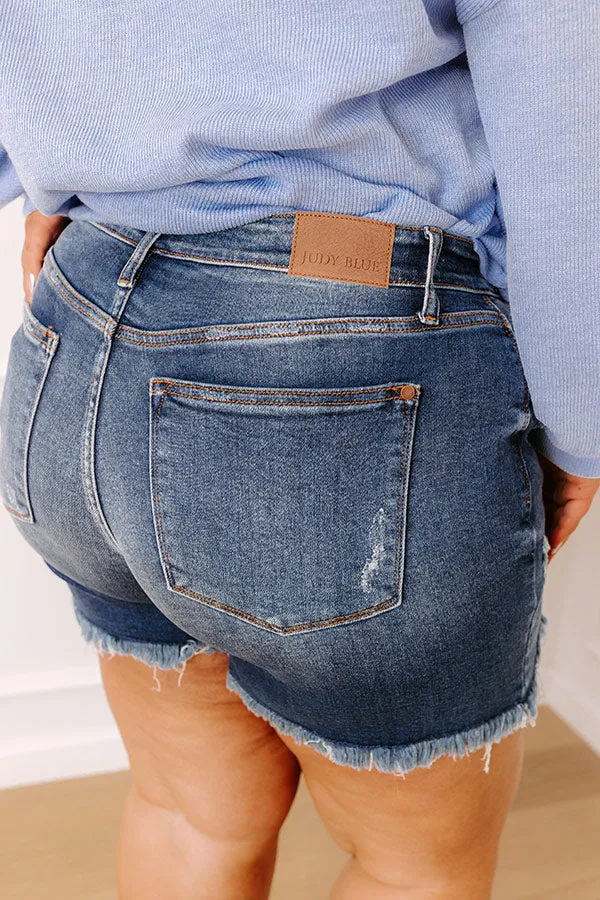 JUDY BLUE Oakley Midrise Distressed Shorts Curves sold by Impressions product image thumbnail 3