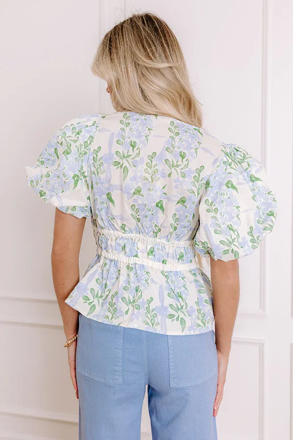 Honeysuckle Dreams Floral Top in Sky Blue sold by Impressions product image thumbnail 4