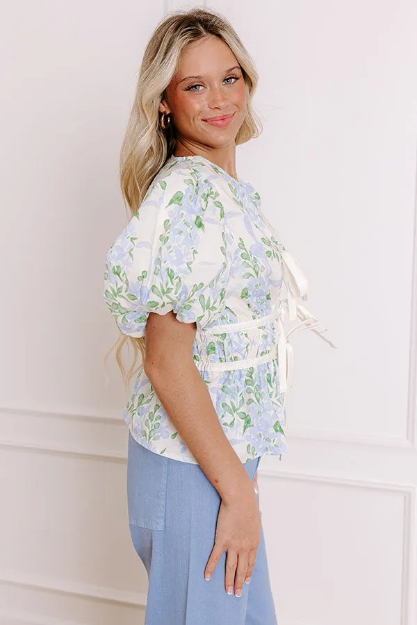 Honeysuckle Dreams Floral Top in Sky Blue sold by Impressions product image thumbnail 3