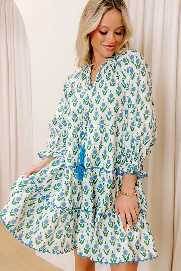 Playful Pursuits Floral Mini Dress in Sky Blue sold by Impressions