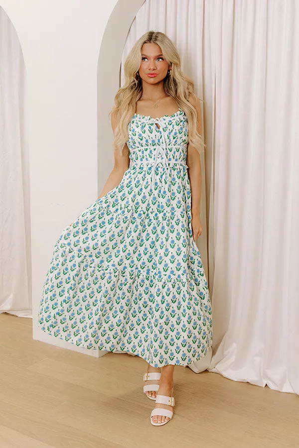 Southern Charm Floral Midi Dress in Sky Blue sold by Impressions