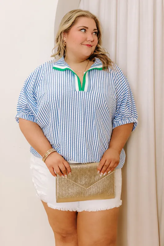 Country Club Gathering Stripe Top Curves sold by Impressions