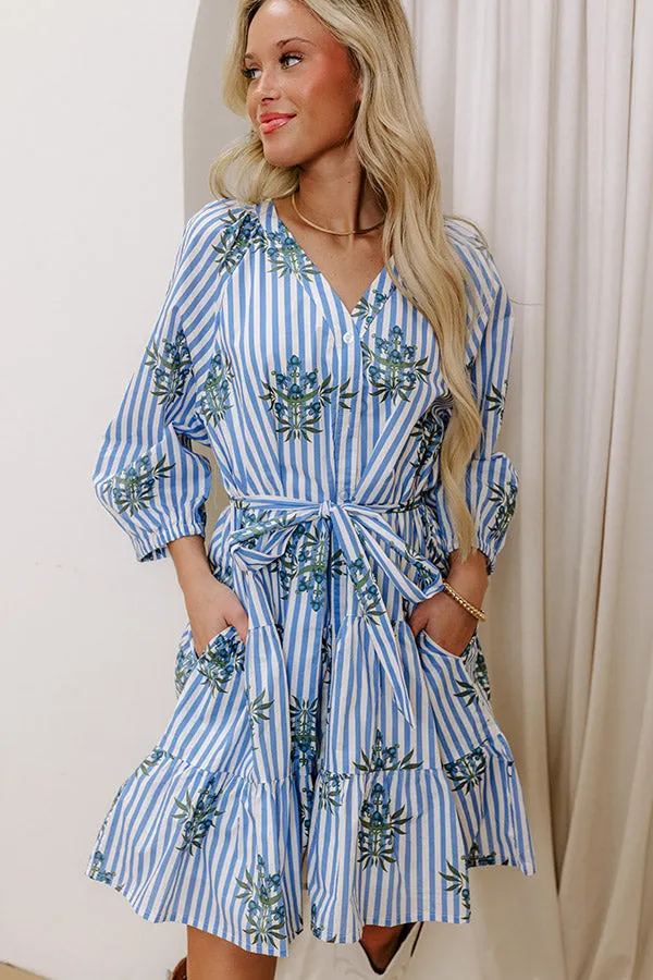 Kind Glance Stripe Mini Dress in Sky Blue sold by Impressions product image thumbnail 2