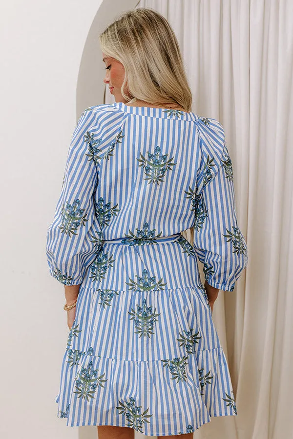 Kind Glance Stripe Mini Dress in Sky Blue sold by Impressions product image thumbnail 3