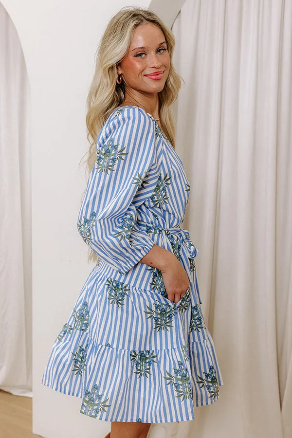 Kind Glance Stripe Mini Dress in Sky Blue sold by Impressions product image thumbnail 4