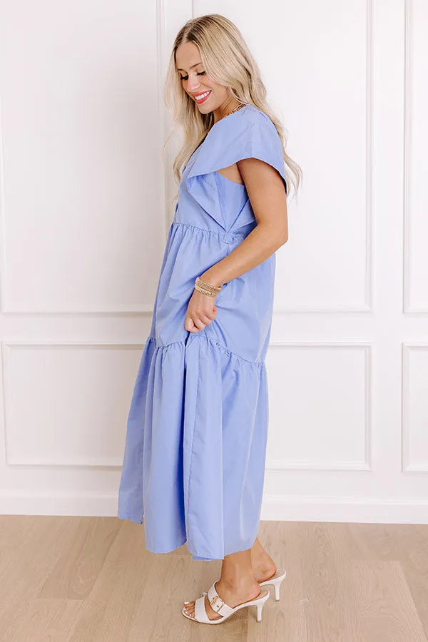 Subtle Charm Button Down Midi Dress in Light Periwinkle sold by Impressions product image thumbnail 4