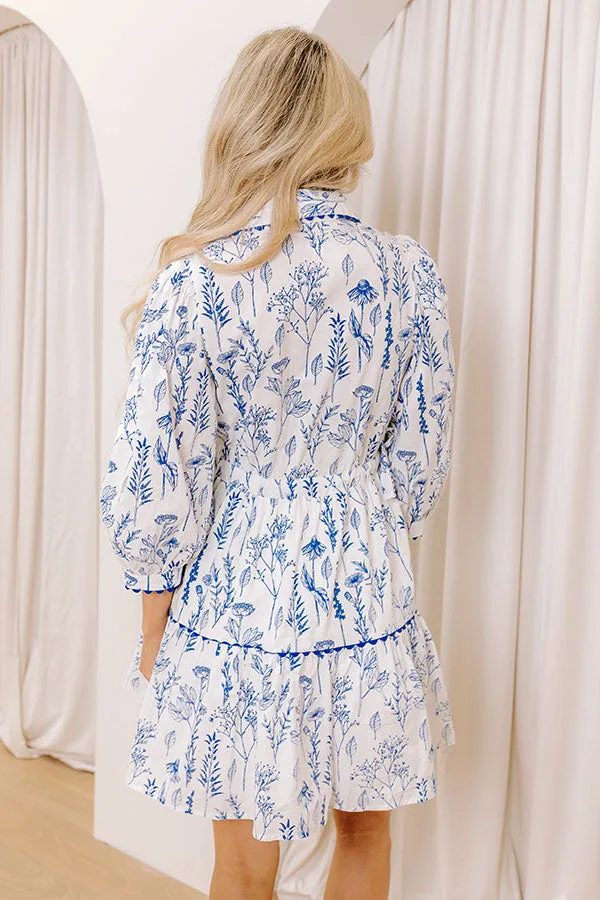 Memory Lane Floral Mini Dress in Blue sold by Impressions product image thumbnail 5