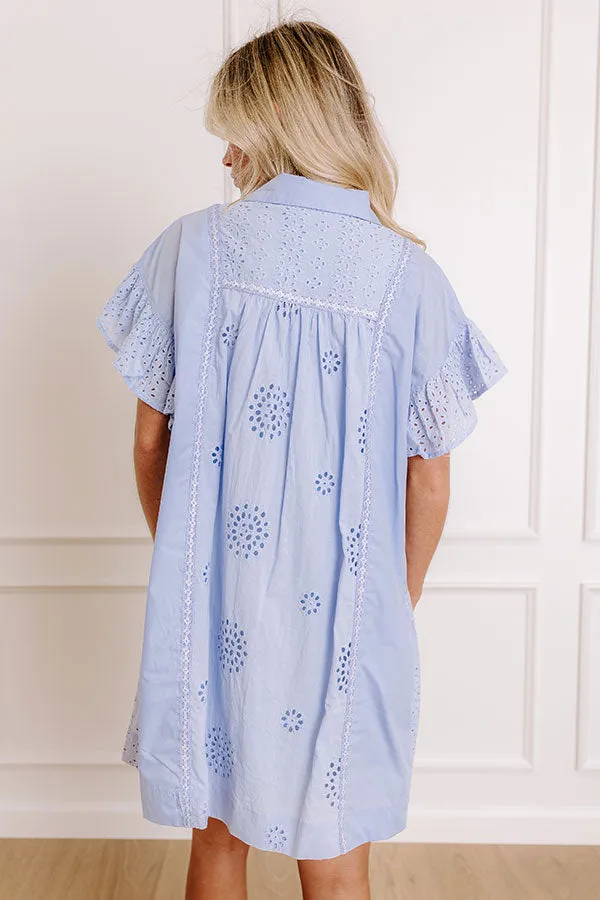 Brunch Ready Eyelet Mini Dress in in Light Periwinkle sold by Impressions product image thumbnail 4