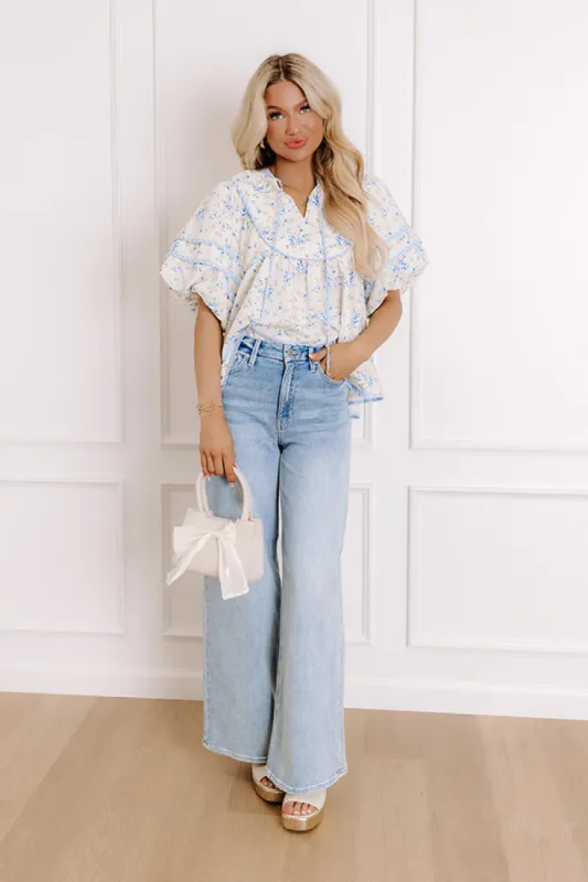 JUST USA Carley High Waist Wide Leg Jean in Light Wash sold by Impressions