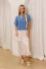Smiles and Sunshine Knit Top in Sky Blue sold by Impressions