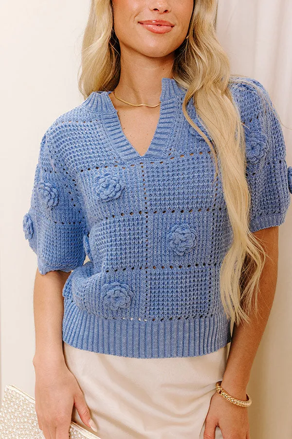 Smiles and Sunshine Knit Top in Sky Blue sold by Impressions product image thumbnail 5