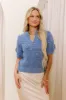 Smiles and Sunshine Knit Top in Sky Blue sold by Impressions