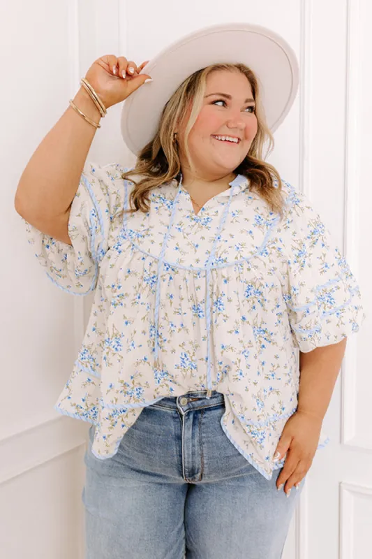 Tea House Social Floral Top Curves sold by Impressions
