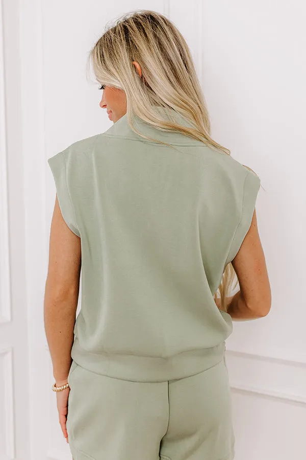 Street Style Scuba Top in Sage sold by Impressions product image thumbnail 4