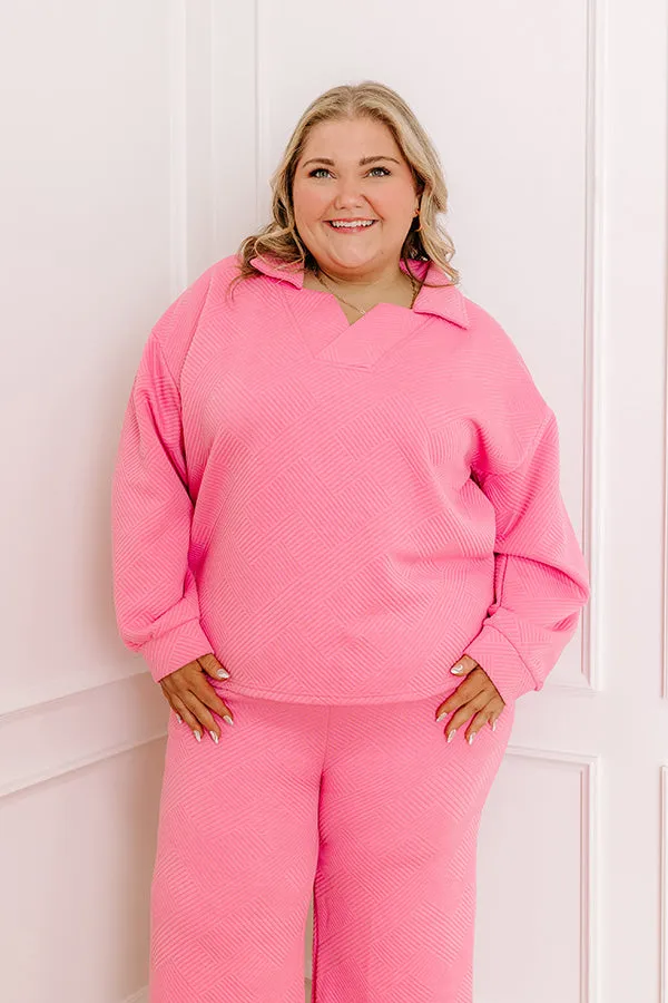 Lattes First Sweatshirt in Bubblegum Pink Curves sold by Impressions