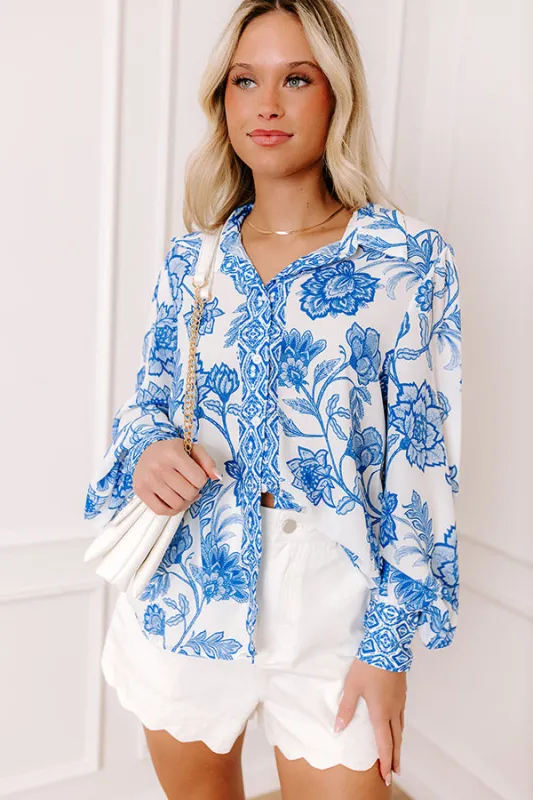 Downtown Stroll Floral Button Up sold by Impressions
