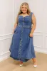 Downtown Stroll Denim Midi Dress Curves sold by Impressions