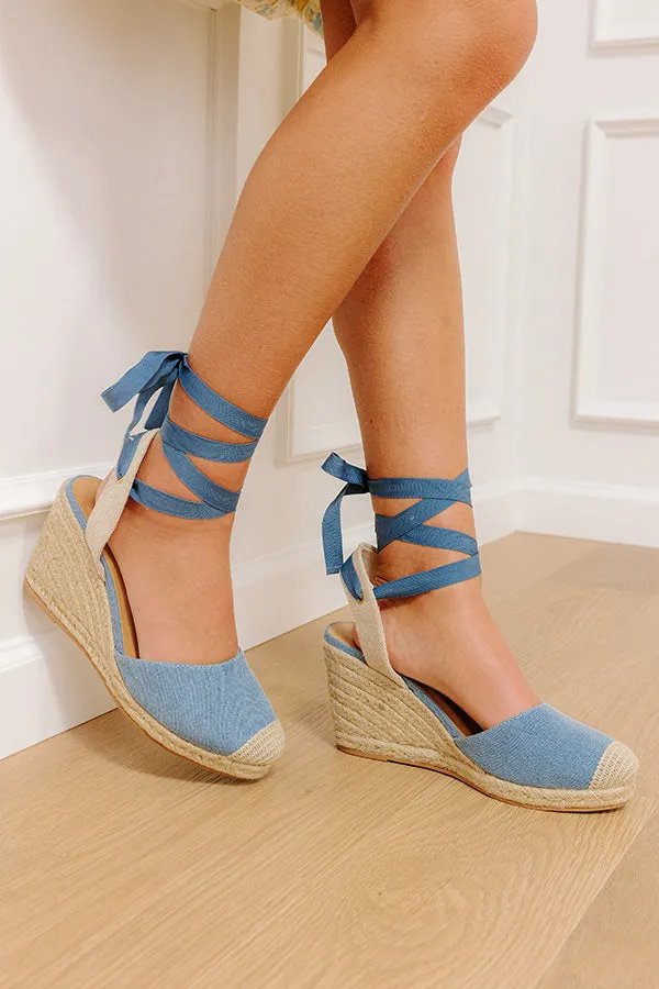 The Brianna Denim Wedge in Medium Wash sold by Impressions