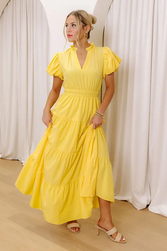 Simply Sweet Maxi Dress in Yellow sold by Impressions