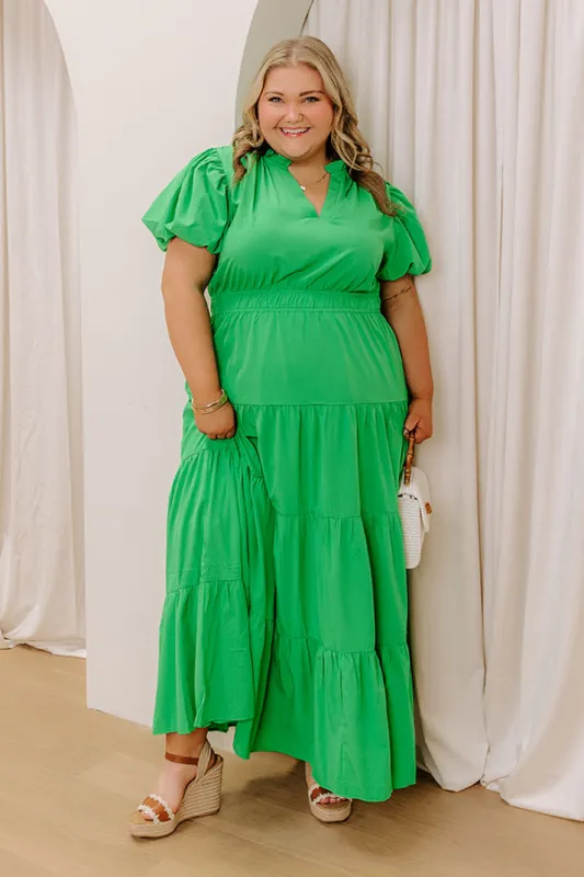 Simply Sweet Maxi Dress in Kelly Green Curves sold by Impressions