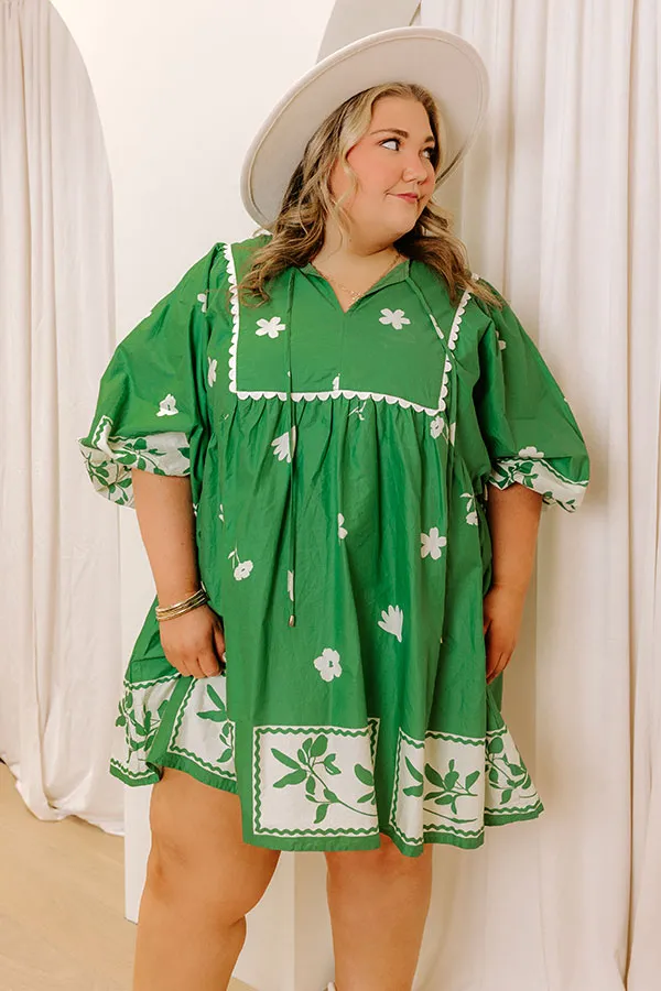 Picture Perfect Floral Mini Dress in Kelly Green Curves sold by Impressions product image thumbnail 2