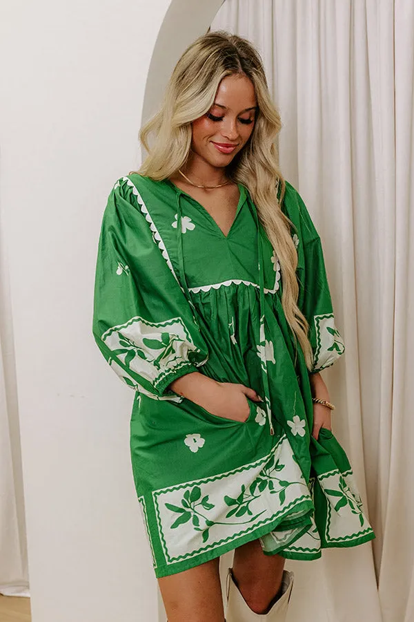 Picture Perfect Floral Mini Dress in Kelly Green sold by Impressions product image thumbnail 2