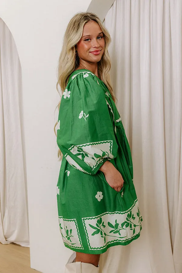 Picture Perfect Floral Mini Dress in Kelly Green sold by Impressions product image thumbnail 4