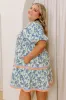 Fresh Horizon Floral Mini Dress in Airy Blue Curves sold by Impressions